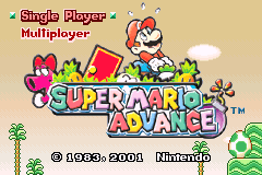 Super Mario Advance title screen