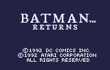 Batman Return Opening Screen